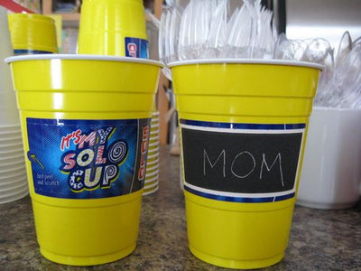 Yellow Plastic Cups 22pk - Solo 18oz Personalize image 0