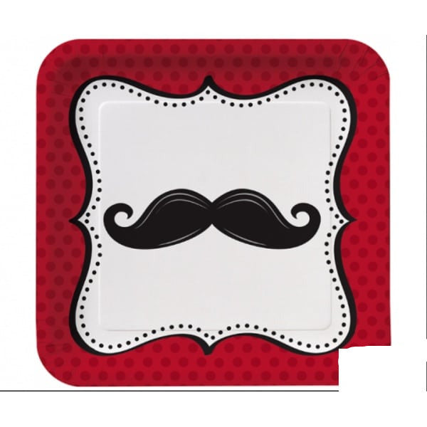 Mustache Paper Plates - 9inch (8)