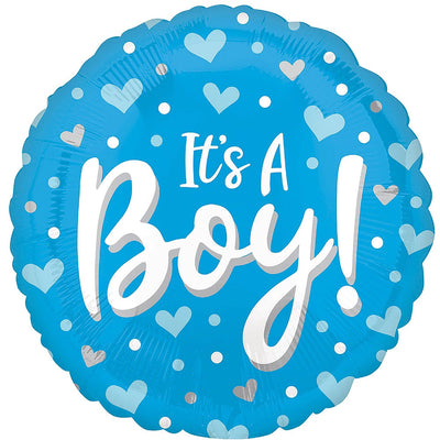 Foil Balloon 18" It's a Boy Hearts image 0