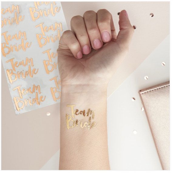 Team Bride Tattoos 16pk - Rose Gold image 0