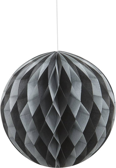 Honeycomb Ball Black &amp; Silver 20cm