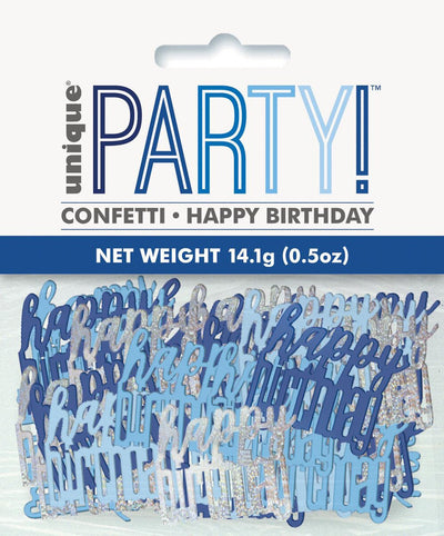 Scatter Confetti Happy Birthday - Blue &amp; Silver