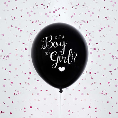 Baby Shower Black Gender Reveal 45cm Latex Balloon - Pink