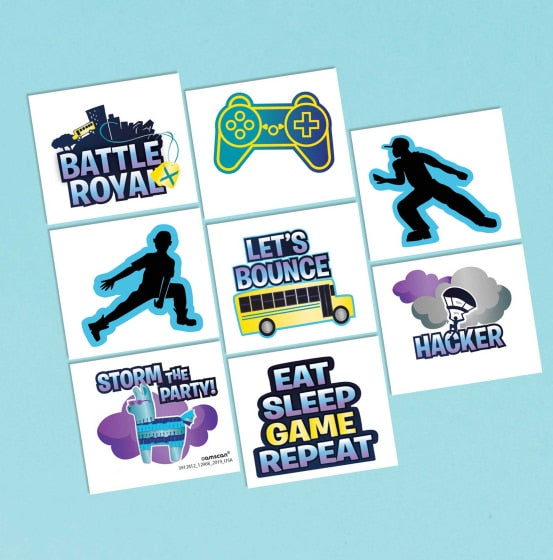 Battle Royal Party Temporary Tattoos (8pk)