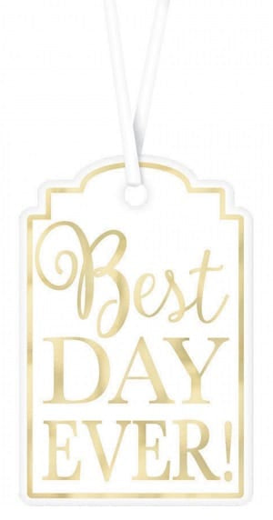 Best Day Ever White And Gold Gift Tags (25pk)