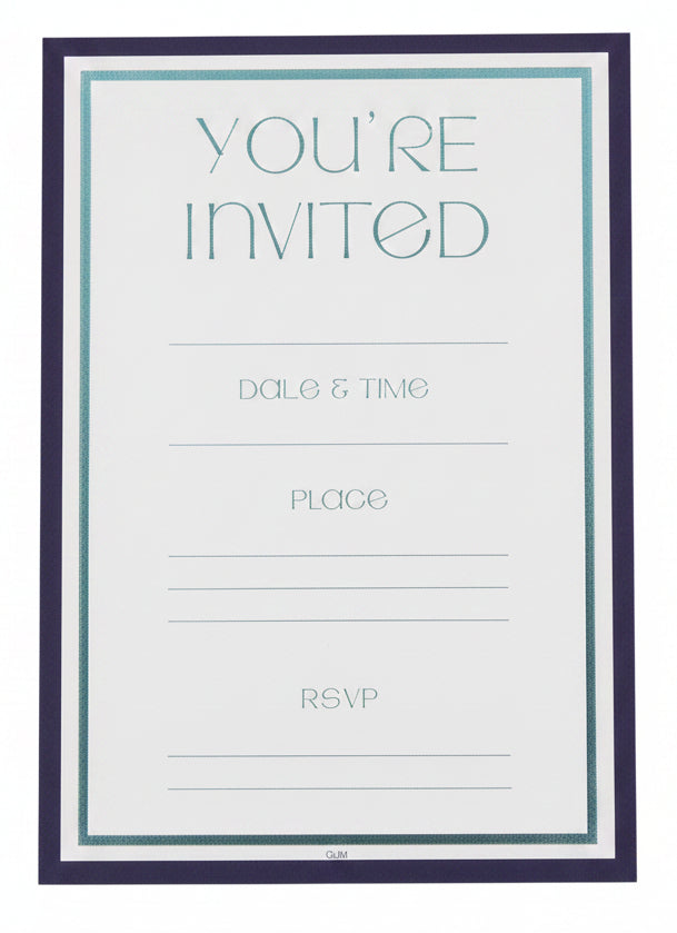 Blue And White Party Invitations (6pk)