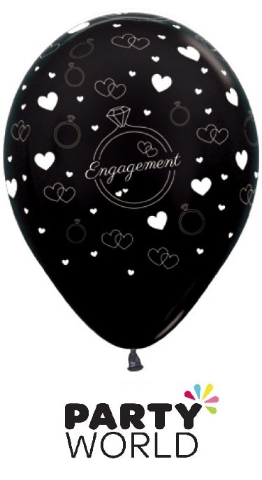 30 Metallic Black Latex Balloons (6)