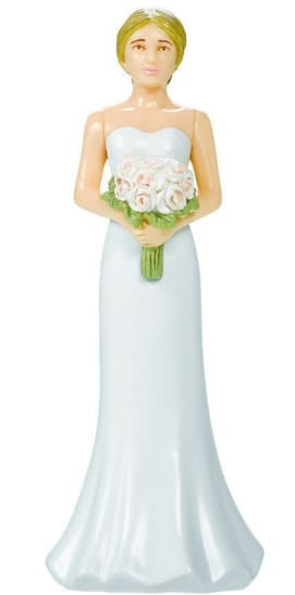 Bride Wedding Cake Topper With Flowers 10.4cm (Blonde)
