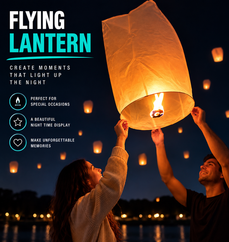 White paper sky lantern fully assembled and ready to light