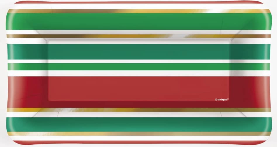 Chic Xmas Party Striped Appetizer Plates (8)