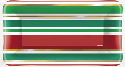 Chic Xmas Party Striped Appetizer Plates (8)