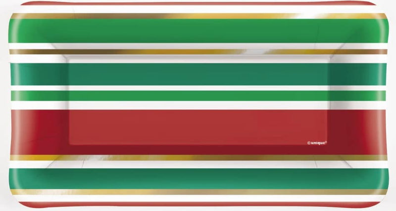 Chic Xmas Party Striped Appetizer Plates (8)