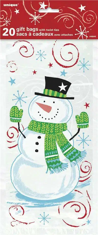 Christmas Cello Bags - Snowman Swirl (20)