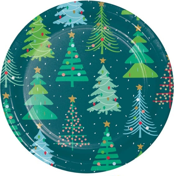Christmas Tree Holiday Cheer 7in Paper Plates (8)