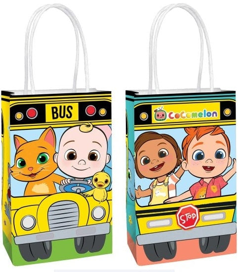 Cocomelon Party Paper Kraft Loot Bags (8pk)