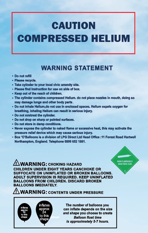 Balloon Helium Gas Tank 7L