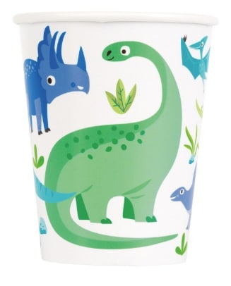 Dinosaur Party Green And Blue Paper 9oz Cups (8pk)