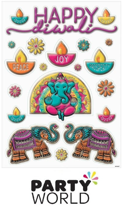 Diwali Party Foil Embossed Window Decorations (20pcs)