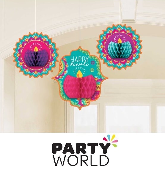 Super Mario Bros Party Honeycomb Hanging Decorations (3pk)