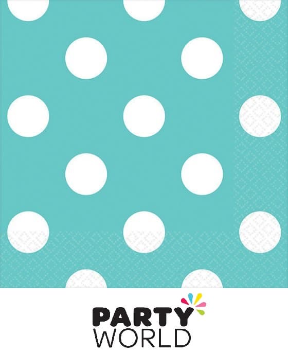 Dots Beverage Napkins - Robins Egg Blue (16)