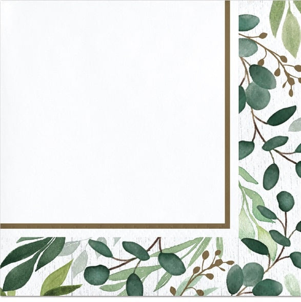 Leaves Party Paper Beverage Napkins (16)