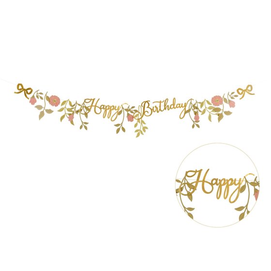 Banner Happy Birthday - Flowers