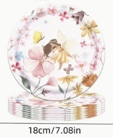 Fairy Party Floral 7inch Paper Plates (8)