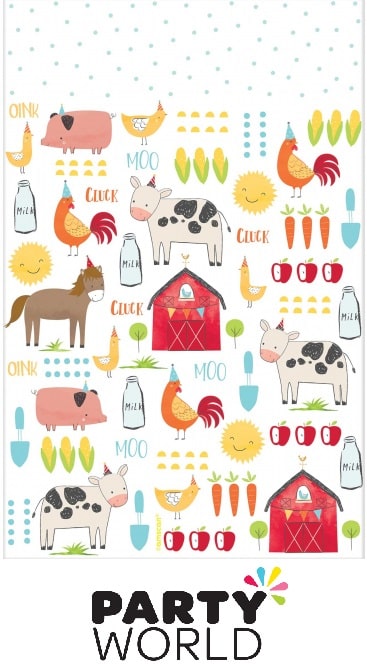 Farmyard Birthday Plastic Tablecover
