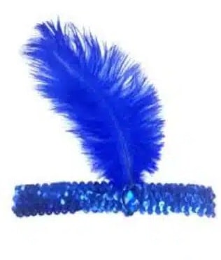 Feather Headband Blue - With Blue Stone