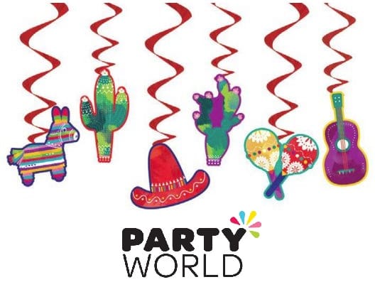 Mexican Fiesta Party Hanging Decorations (6pcs)
