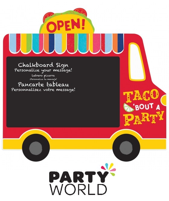 Fiesta Taco Truck Chalkboard Easel Sign  NOT FOR DELIVERY - store pick up only