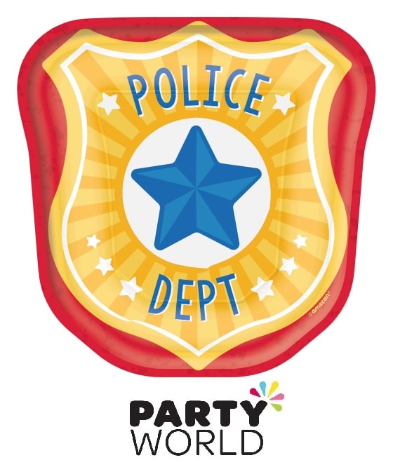 First Responders Police Badge Shaped Paper Plates (8)