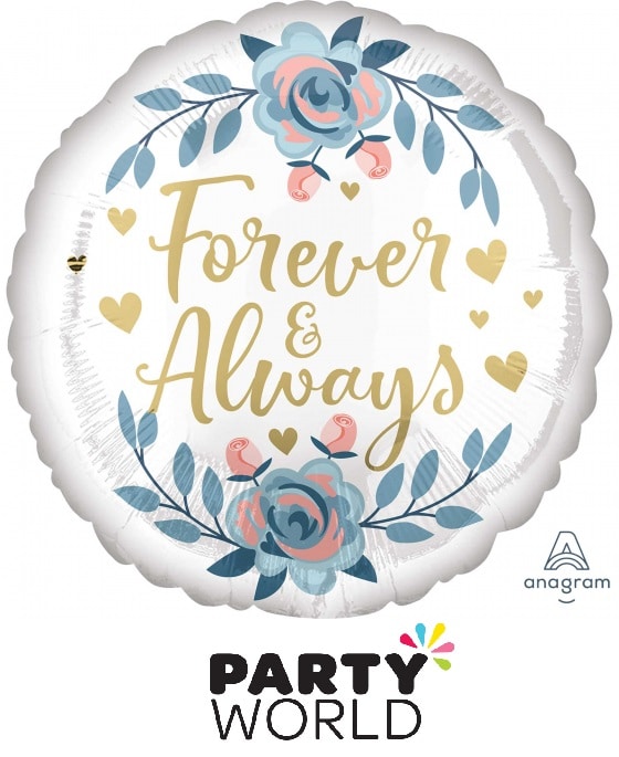 Forever And Always Gold Floral Foil Balloon 45cm