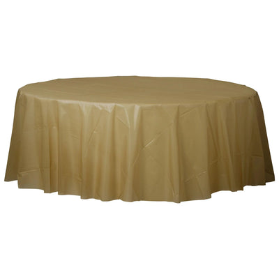 Plastic Table Cover Round - Gold