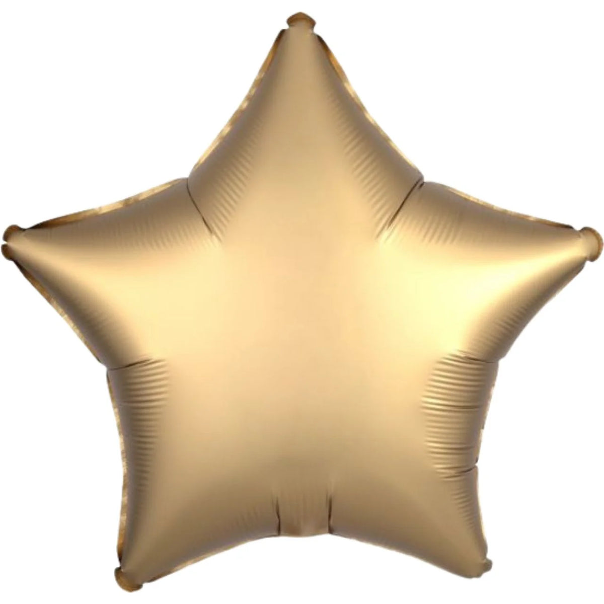 Satin luxe gold star foil balloon, 45cm, floating at a milestone birthday party