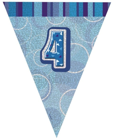 Glitz Birthday 14th Bunting Blue/Silver