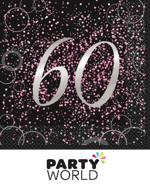 Glitz Pink 60th Luncheon Napkins (16)