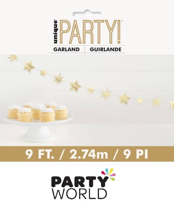 Gold & Blue Star Garland 2m (2pk)