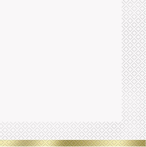 Gold Foil Trim Luncheon Napkins (16)