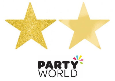 Gold Glitter And Foil Star Cutouts 12.7cm (5pk)