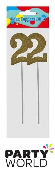 Gold Glitter Cake Topper Number 2 (2)