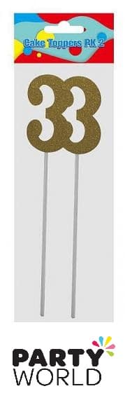 Gold Glitter Cake Topper Number 3 (2)