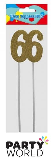 Gold Glitter Cake Topper Number 6 (2)