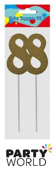 Gold Glitter Cake Topper Number 8 (2)