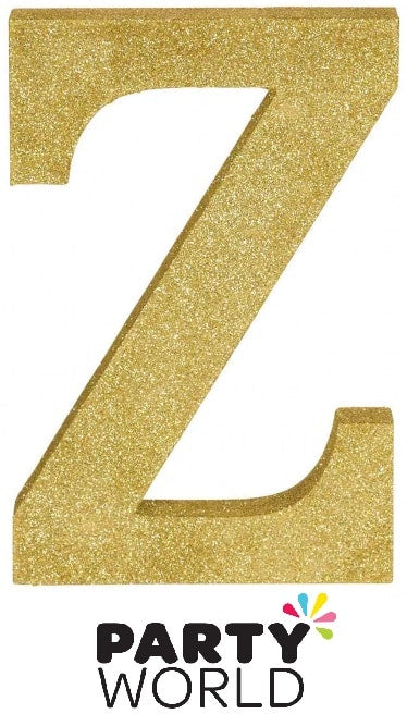 Gold Glittered MDF Decoration 23cm - Letter B