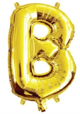 Gold Letter B Mini Foil Balloon
