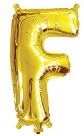 Gold Letter F Mini Foil Balloon