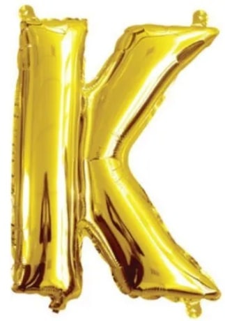 Gold Letter K Foil Mini Balloon