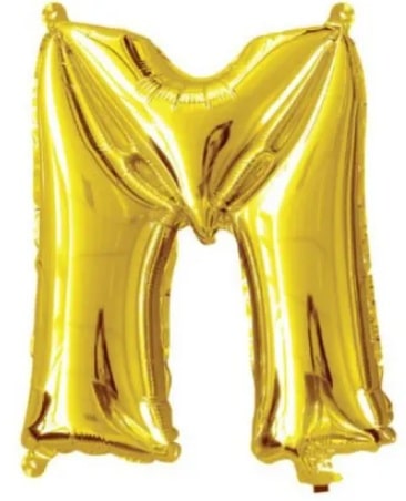 Gold Letter M Foil Mini Balloon