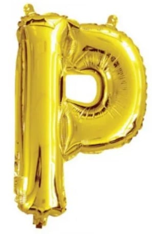 Gold Letter P Mini Foil Balloon
